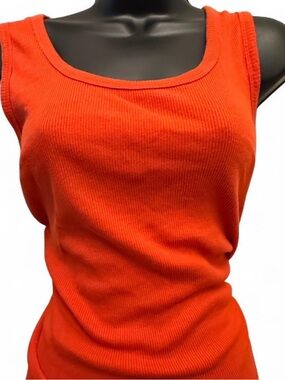 Women’s Ribbed Muscle Tank Top in Bright Orange